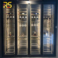 Custom Luxury Stainless Steel Wine Bar Cabinet Modern Commercial Wine Bar Cabinet Display Living Room Wine Cellar Cabinet